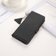 For iPhone 16 Pro Side-Magnetic TJ Genuine Leather RFID Phone Case(Black)