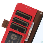 For iPhone 16 Plus Side-Magnetic TJ Genuine Leather RFID Phone Case(Red)
