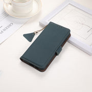 For iPhone 16 Plus Side-Magnetic TJ Genuine Leather RFID Phone Case(Green)
