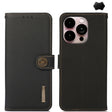 For iPhone 16 Pro Max KHAZNEH Custer Genuine Leather RFID Phone Case(Black) - iPhone 16 Pro Max Cases by PMC TechLife | Online Shopping South Africa | PMC TechLife | Buy Now Pay Later Mobicred