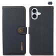 For iPhone 16 Plus KHAZNEH Custer Genuine Leather RFID Phone Case(Blue) - iPhone 16 Plus Cases by PMC TechLife | Online Shopping South Africa | PMC TechLife | Buy Now Pay Later Mobicred