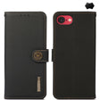 For iPhone SE 2024 KHAZNEH Custer Genuine Leather RFID Phone Case(Black) - More iPhone Cases by PMC TechLife | Online Shopping South Africa | PMC TechLife | Buy Now Pay Later Mobicred
