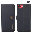 For iPhone SE 2024 KHAZNEH Custer Genuine Leather RFID Phone Case(Blue) - More iPhone Cases by PMC TechLife | Online Shopping South Africa | PMC TechLife | Buy Now Pay Later Mobicred