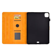 For iPad Pro 11 2024 Rhombus Embossed Leather Tablet Case(Khaki)