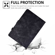 For iPad Pro 11 2024 Peony Butterfly Embossed Leather Smart Tablet Case(Black)