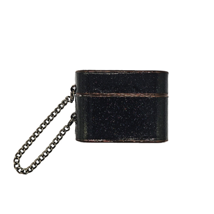 For AirPods Pro 2 Cylindrical Glitter Leather Texture Bluetooth Earphone Protective Case(Black)