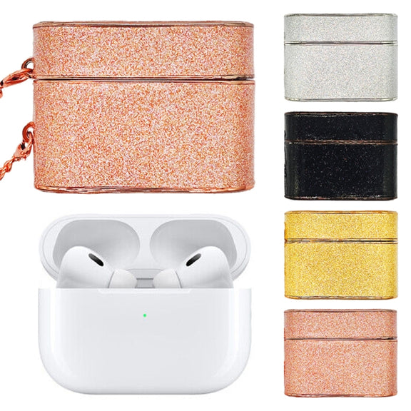 For AirPods Pro Cylindrical Glitter Leather Texture Bluetooth Earphone Protective Case(Gold)