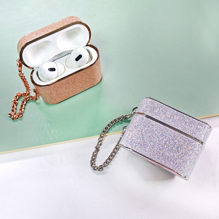For AirPods Pro Cylindrical Glitter Leather Texture Bluetooth Earphone Protective Case(Silver)