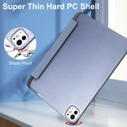For iPad Pro 11 2024 3-fold Semi-transparent Frosted Smart Leather Tablet Case(Lavender Purple)