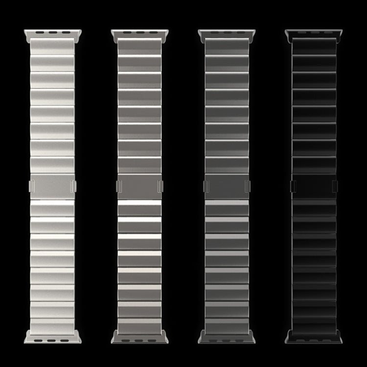 For Apple Watch 42mm One-Bead Magnetic Buckle Titanium Metal Watch Band(Silver)