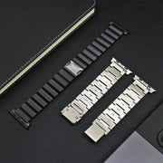 For Apple Watch SE 40mm One-Bead Magnetic Buckle Titanium Metal Watch Band(Silver)