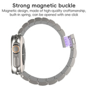 For Apple Watch 42mm One-Bead Magnetic Buckle Titanium Metal Watch Band(Silver)