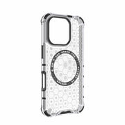 For iPhone 16 Pro Honeycomb Magnetic Ring Shockproof Phone Case(White)
