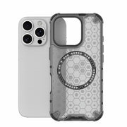 For iPhone 16 Pro Honeycomb Magnetic Ring Shockproof Phone Case(Black)