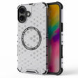 For iPhone 16 Plus Honeycomb Magnetic Ring Shockproof Phone Case(White) - iPhone 16 Plus Cases by PMC TechLife | Online Shopping South Africa | PMC TechLife | Buy Now Pay Later Mobicred