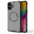For iPhone 16 Plus Honeycomb Magnetic Ring Shockproof Phone Case(Black) - iPhone 16 Plus Cases by PMC TechLife | Online Shopping South Africa | PMC TechLife | Buy Now Pay Later Mobicred