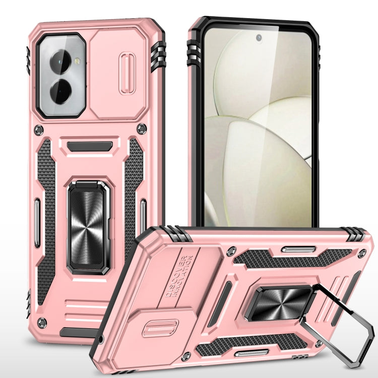 For Motorola Moto G Play 5G 2024 Armor PC + TPU Camera Shield Phone Case(Rose Gold)