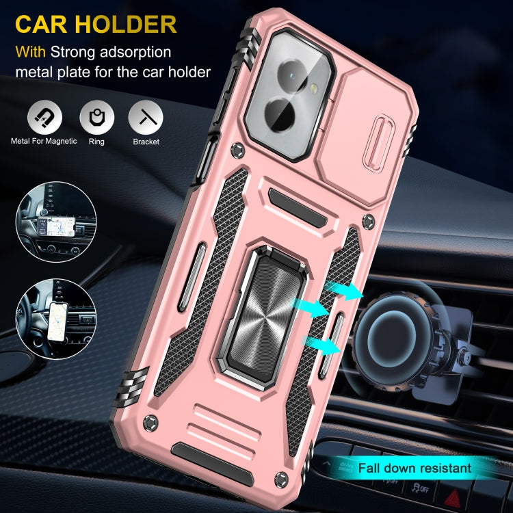 For Motorola Moto G Power 2024 Armor PC + TPU Camera Shield Phone Case(Rose Gold)