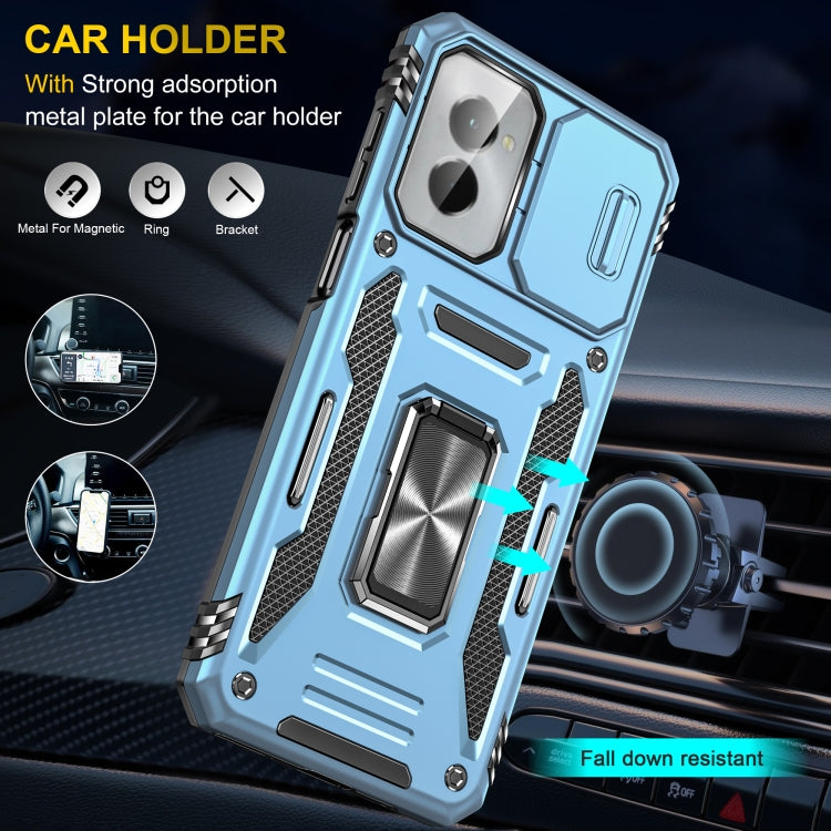 For Motorola Moto G Stylus 5G 2024 Armor PC + TPU Camera Shield Phone Case(Light Blue)