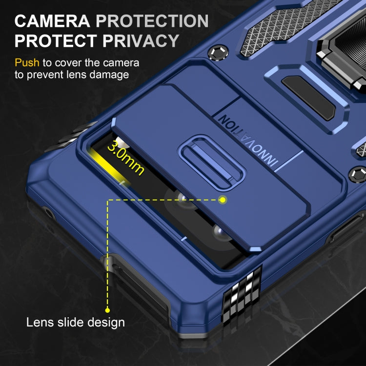 For Google Pixel 9/9 Pro Armor PC + TPU Camera Shield Phone Case(Navy Blue)
