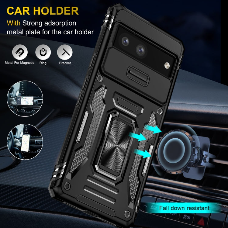 For Google Pixel 9/9 Pro Armor PC + TPU Camera Shield Phone Case(Black)