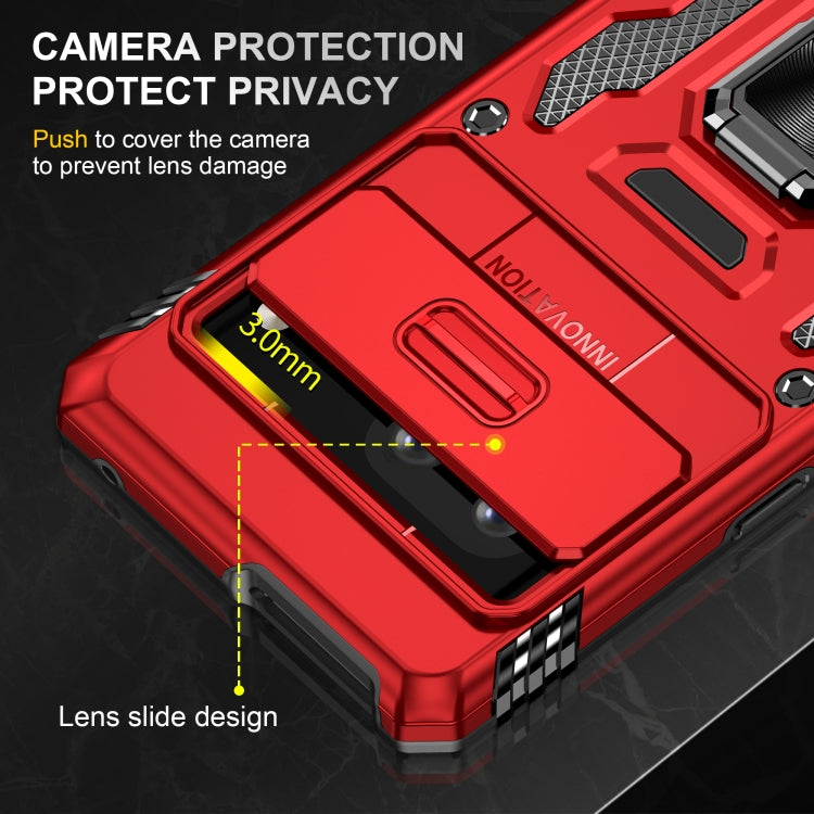 For Google Pixel 9/9 Pro Armor PC + TPU Camera Shield Phone Case(Red)