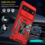 For Google Pixel 9/9 Pro Armor PC + TPU Camera Shield Phone Case(Red)