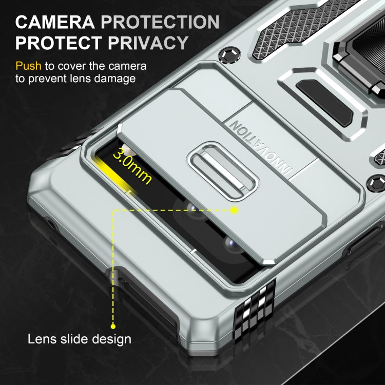 For Google Pixel 9/9 Pro Armor PC + TPU Camera Shield Phone Case(Grey)
