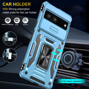 For Google Pixel 9/9 Pro Armor PC + TPU Camera Shield Phone Case(Light Blue)