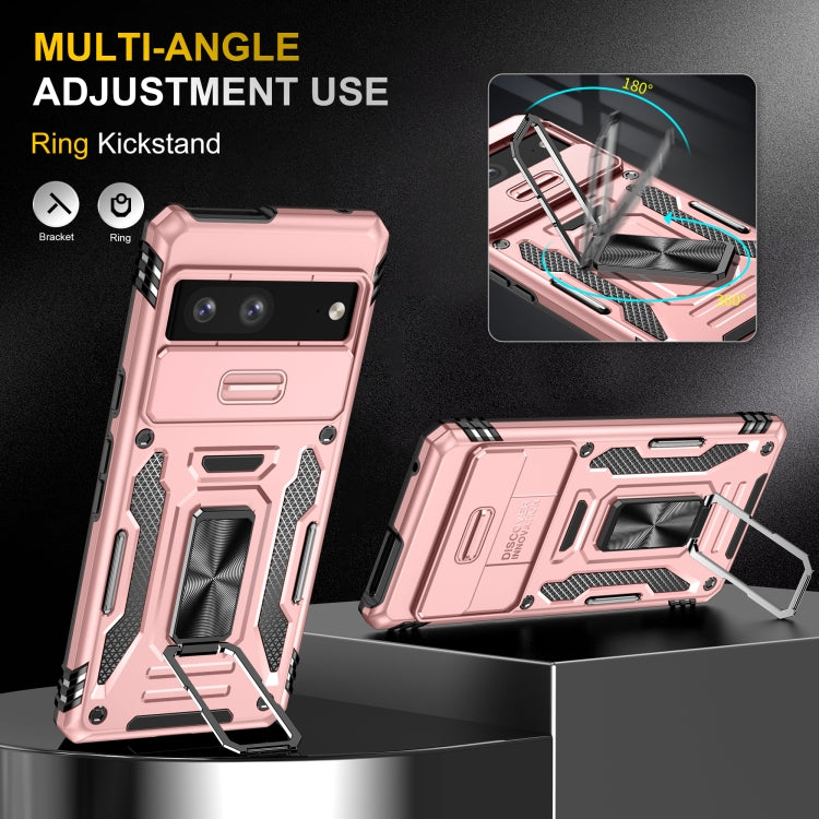 For Google Pixel 9/9 Pro Armor PC + TPU Camera Shield Phone Case(Rose Gold)