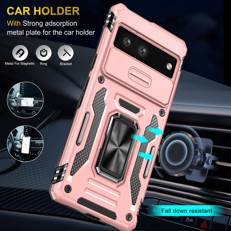 For Google Pixel 9/9 Pro Armor PC + TPU Camera Shield Phone Case(Rose Gold)