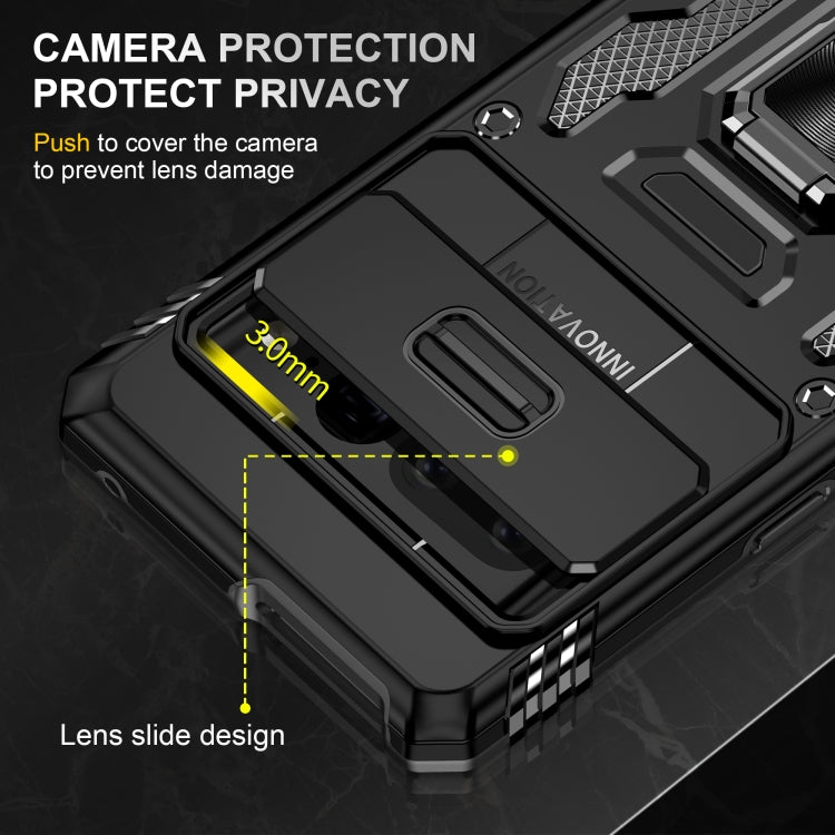 For Google Pixel 9 Pro XL 6.8 Armor PC + TPU Camera Shield Phone Case(Black)