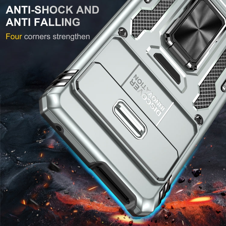 For Google Pixel 9 Pro XL 6.8 Armor PC + TPU Camera Shield Phone Case(Grey)