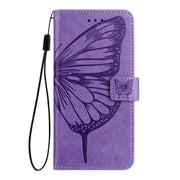 For Tecno Spark Go 2024 / Spark 20C Embossed Butterfly Leather Phone Case(Light Purple)