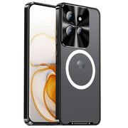 For Motorola Edge 50 Frosted Metal MagSafe Magnetic Phone Case(Black)