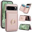 For Google Pixel 9 RFID Anti-theft Card Ring Holder Phone Case(Rose Gold) - Google Cases by PMC TechLife | Online Shopping South Africa | PMC TechLife | Buy Now Pay Later Mobicred