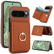 For Google Pixel 9 Pro XL RFID Anti-theft Card Ring Holder Phone Case(Brown) - Google Cases by PMC TechLife | Online Shopping South Africa | PMC TechLife | Buy Now Pay Later Mobicred