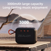 Zealot S75 Portable Outdoor IPX6 Water-resistant Bluetooth Speaker(Grey)