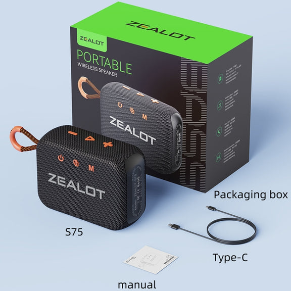 Zealot S75 Portable Outdoor IPX6 Water-resistant Bluetooth Speaker(Blue)