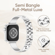 For Apple Watch SE 44mm Cross Bracelet Stainless Steel Watch Band(Gold)