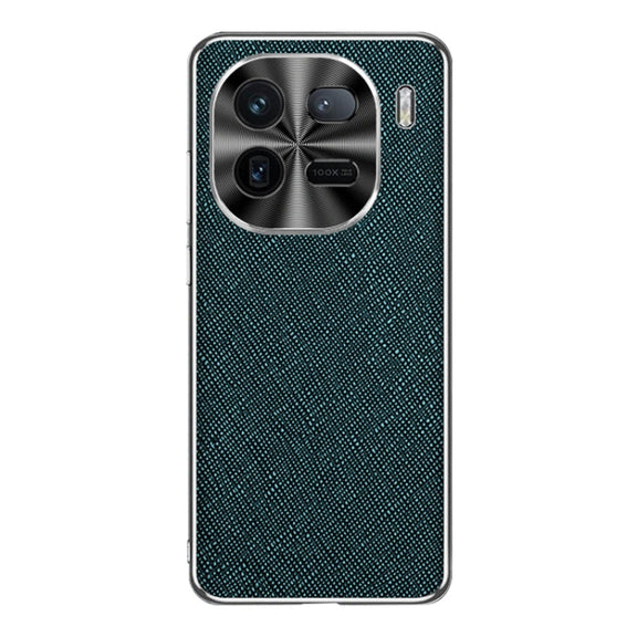 For vivo iQOO 12 Silver Edge Cross Texture PU Leather Phone Case(Dark Green)