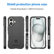 For iPhone 16 Plus Full Coverage Shockproof TPU Phone Case(Black)