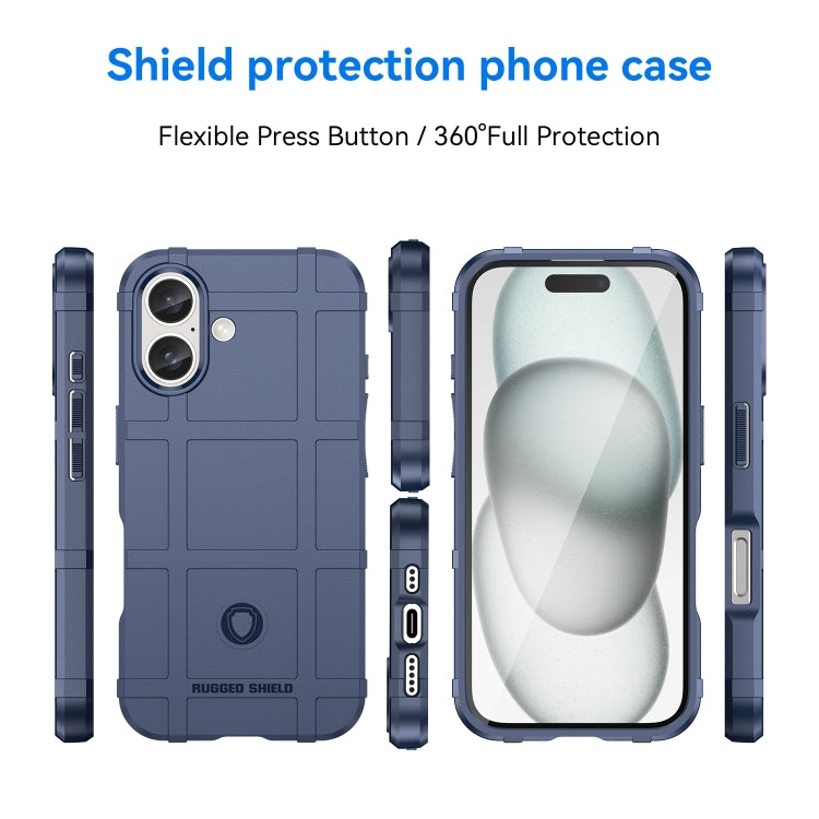 For iPhone 16 Plus Full Coverage Shockproof TPU Phone Case(Blue)