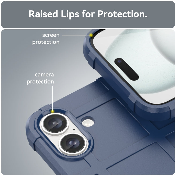 For iPhone 16 Plus Full Coverage Shockproof TPU Phone Case(Blue)