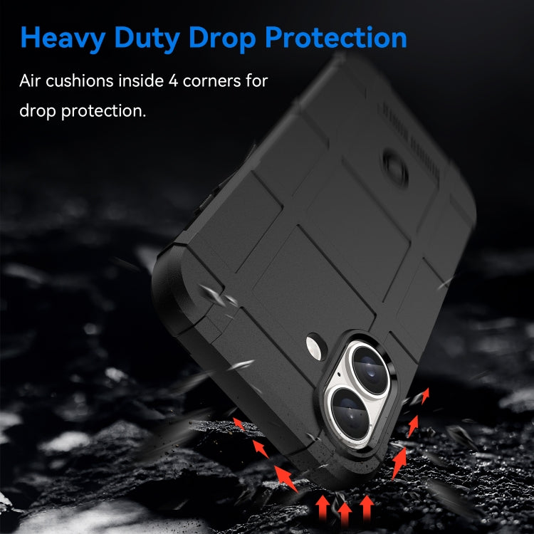For iPhone 16 Full Coverage Shockproof TPU Phone Case(Black)
