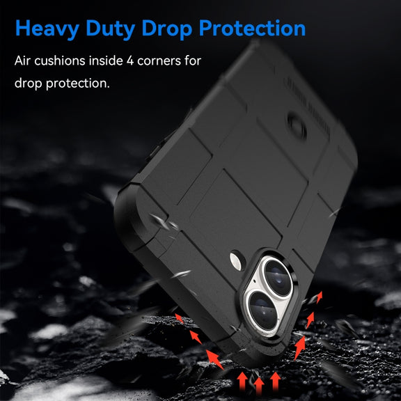 For iPhone 16 Full Coverage Shockproof TPU Phone Case(Black)