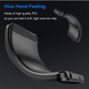 For iPhone 16 Brushed Texture Carbon Fiber TPU Phone Case(Black)