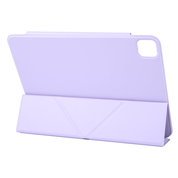 For iPad Pro 11 2024 Y-Shape Double-sided Clip Magnetic Smart Tablet Case(Purple)