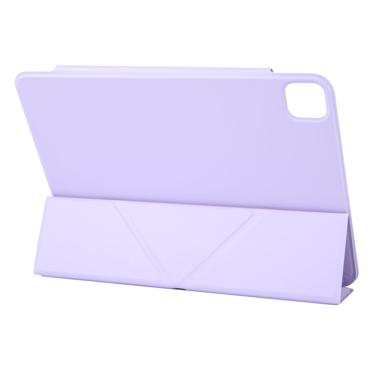 For iPad Pro 11 2024 Y-Shape Double-sided Clip Magnetic Smart Tablet Case(Purple)