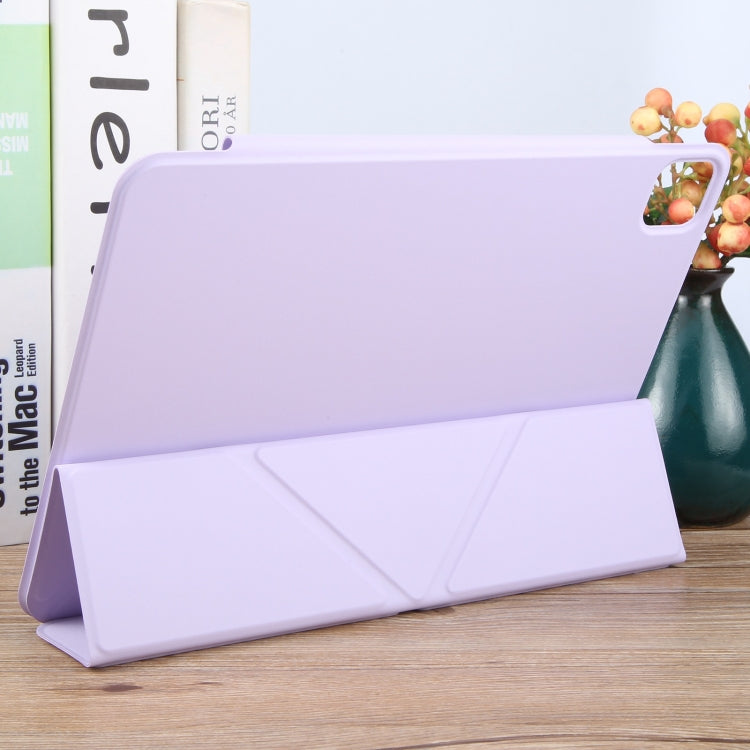 For iPad Pro 11 2024 Y-Shape Double-sided Clip Magnetic Smart Tablet Case(Purple)